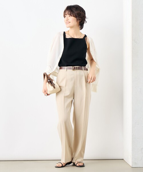 NOLLEY’S（ノーリーズ）の「《手洗い可能》総針オトナタンクトップ（タンクトップ・レディース・オフホワイト/ネイビー/ブラウン/ブラック・36/38）」の19枚目の写真