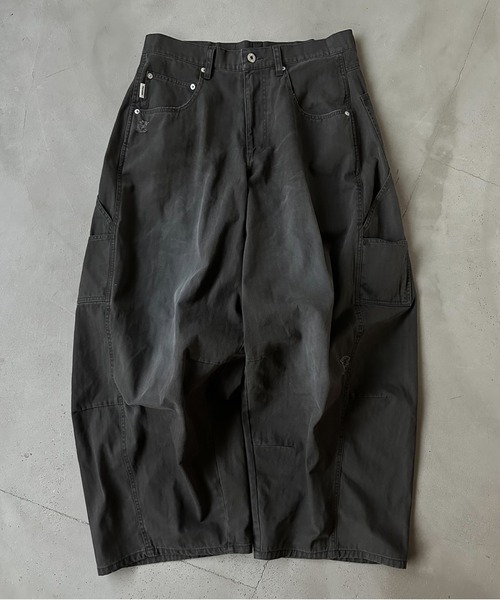 Perushu(ペルーシュ)の「vintage washed wide curve pants ビンテージライクワイドカーブパンツ(その他パンツ・メンズ・ダークグレー/カーキ/ネイビー/チャコールグレー・LARGE/MEDIUM/SMALL)」の2枚目の写真