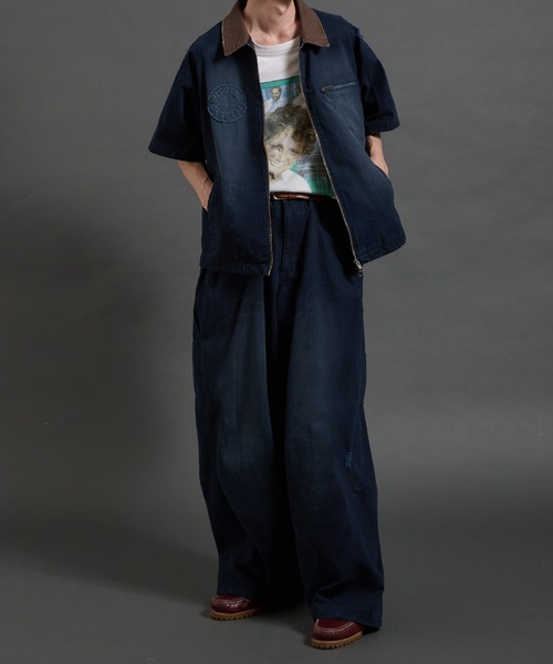 Perushu(ペルーシュ)の「vintage washed wide curve pants ビンテージライクワイドカーブパンツ(その他パンツ・メンズ・ダークグレー/カーキ/ネイビー/チャコールグレー・LARGE/MEDIUM/SMALL)」の11枚目の写真