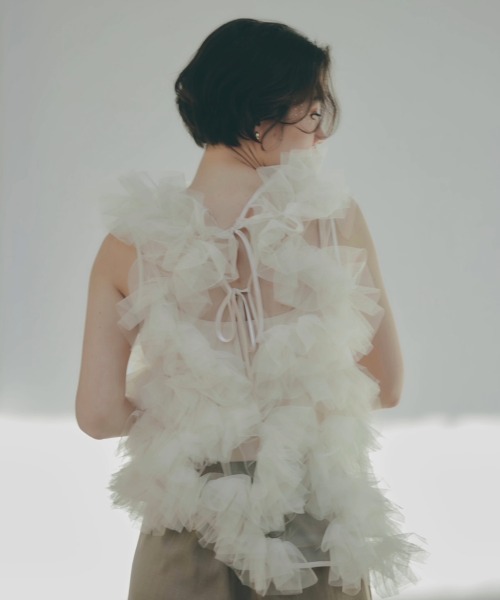 asymmetry tulle tops（シャツ/ブラウス）｜NOTREemor