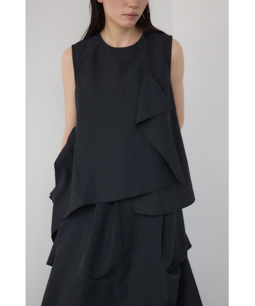 【PLUS】タックギャザーアシンメトリーブラウス/レディース/トップス シャツ　ブラウス  ノースリーブ ブランド AZUL PLUS【SALE】 PLUS（AZUL BY MOUSSY） ブラウス シャツ 「PLUS」タック