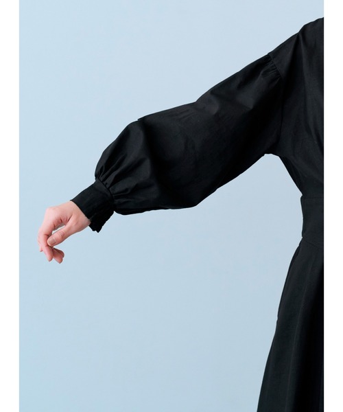 IEDIT（イディット）の「ＩＥＤＩＴ　きくちあつこさんコラボ　コットンリネンのヴィンテージ風ワンピース（ワンピース・レディース・ブラック/ライトベージュ・MP/M/L/LL/3L）」の6枚目の写真