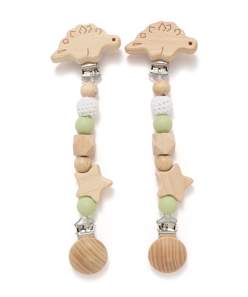 SLAP SLIP BABY(スラップスリップベビー)の「アニマルクマウサギ恐竜木製マルチクリップベビー(その他ベビー用品・キッズ・グリーン/ピンク/イエロー・FREE)」の8枚目の写真