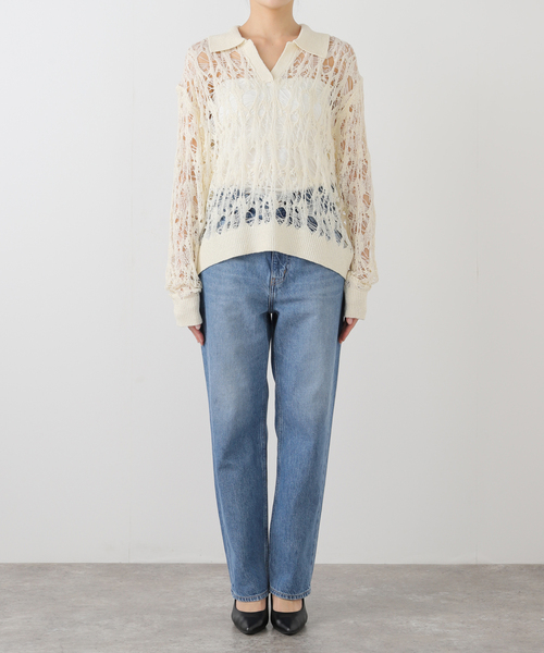 TAAKK(ターク)の「TAAKK TAPE YARN KNIT TA25SS-KN030:ニット(ニット/セーター・レディース・ホワイト・MEDIUM)」の2枚目の写真