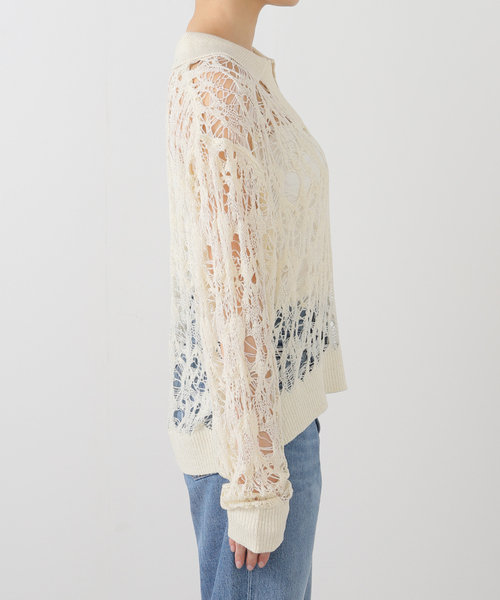TAAKK(ターク)の「TAAKK TAPE YARN KNIT TA25SS-KN030:ニット(ニット/セーター・レディース・ホワイト・MEDIUM)」の6枚目の写真