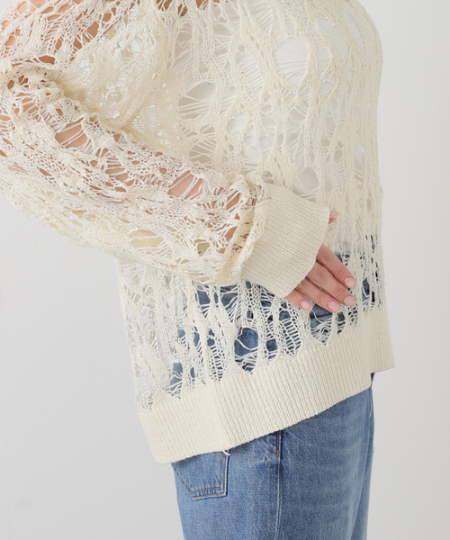 TAAKK(ターク)の「TAAKK TAPE YARN KNIT TA25SS-KN030:ニット(ニット/セーター・レディース・ホワイト・MEDIUM)」の8枚目の写真