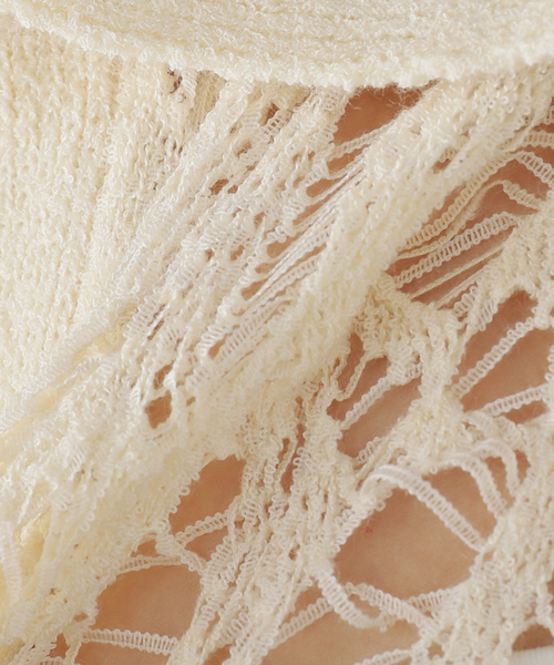 TAAKK(ターク)の「TAAKK TAPE YARN KNIT TA25SS-KN030:ニット(ニット/セーター・レディース・ホワイト・MEDIUM)」の11枚目の写真