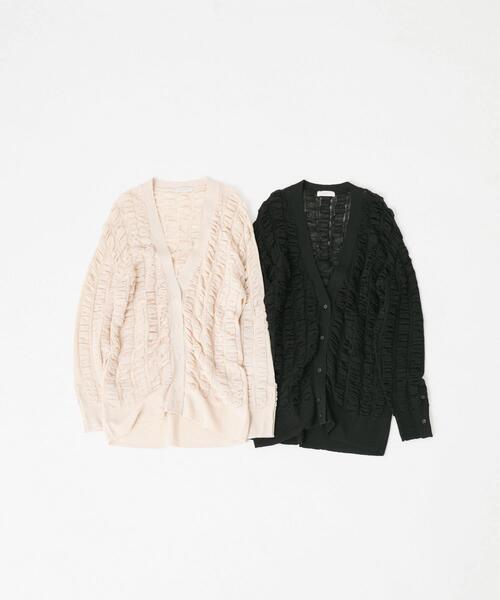 LAATO(ラート)の「fukure cardigan(カーディガン/ボレロ・レディース・オフホワイト/ブラック・FREE)」の3枚目の写真