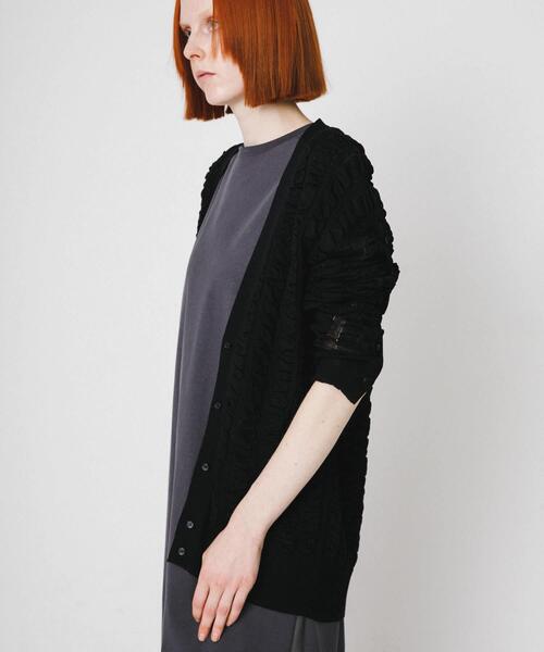 LAATO（ラート）の「fukure cardigan（カーディガン/ボレロ・レディース・オフホワイト/ブラック・FREE）」の10枚目の写真