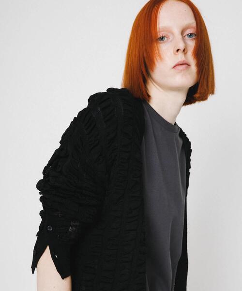 LAATO（ラート）の「fukure cardigan（カーディガン/ボレロ・レディース・オフホワイト/ブラック・FREE）」の7枚目の写真