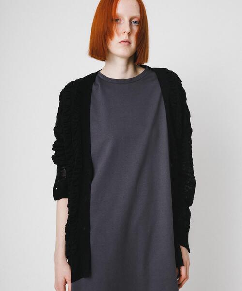 LAATO（ラート）の「fukure cardigan（カーディガン/ボレロ・レディース・オフホワイト/ブラック・FREE）」の6枚目の写真