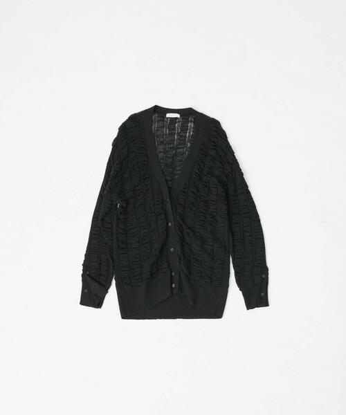 LAATO（ラート）の「fukure cardigan（カーディガン/ボレロ・レディース・オフホワイト/ブラック・FREE）」の5枚目の写真