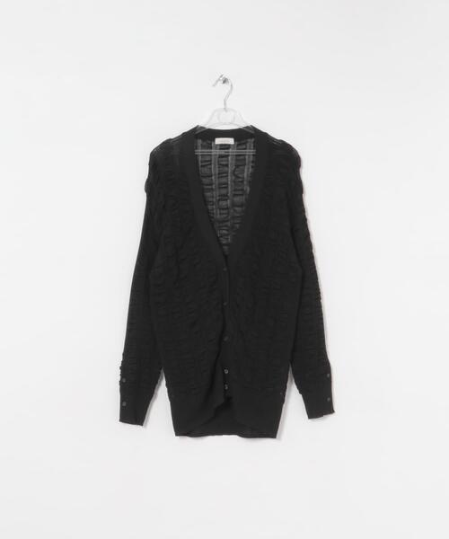 LAATO（ラート）の「fukure cardigan（カーディガン/ボレロ・レディース・オフホワイト/ブラック・FREE）」の4枚目の写真