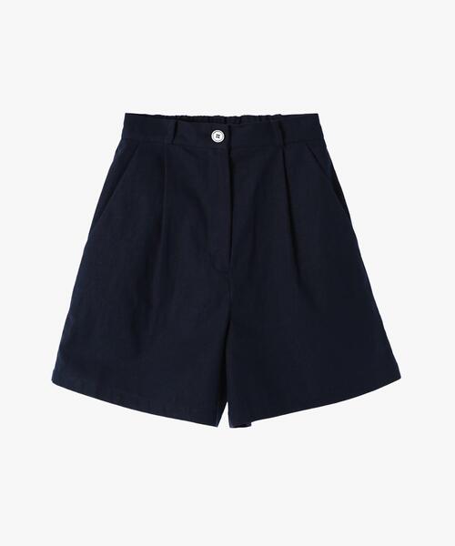 To b. by agnes b.(トゥービーバイアニエスベー)の「リネンコットンキャンバスショートパンツ(その他パンツ・レディース・ネイビー・36/38/40)」の2枚目の写真
