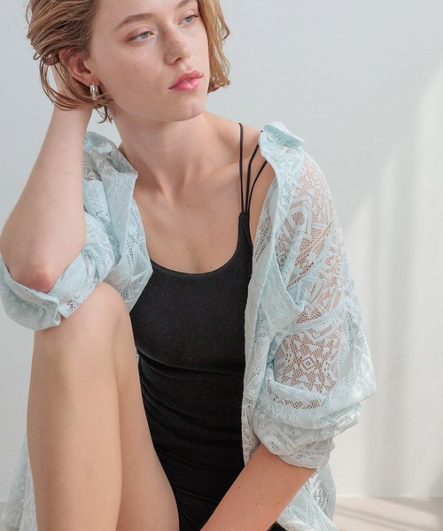 bijorie（ビジュリィ）の「【bijorie】カップ付き モチモチコットンバッククロスキャミ／NEW BASIC series（インナーウェア/肌着・レディース・ブラック/ナチュラル/ラベンダー・MEDIUM/LARGE/LG）」の18枚目の写真