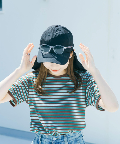 SMELLY(スメリー)の「『撥水/UVカット』サンシェードキャップ(キャップ・レディース・ブラック/グレー・-)」の4枚目の写真