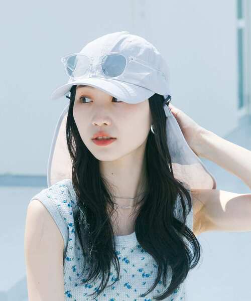 SMELLY(スメリー)の「『撥水/UVカット』サンシェードキャップ(キャップ・レディース・ブラック/グレー・-)」の8枚目の写真