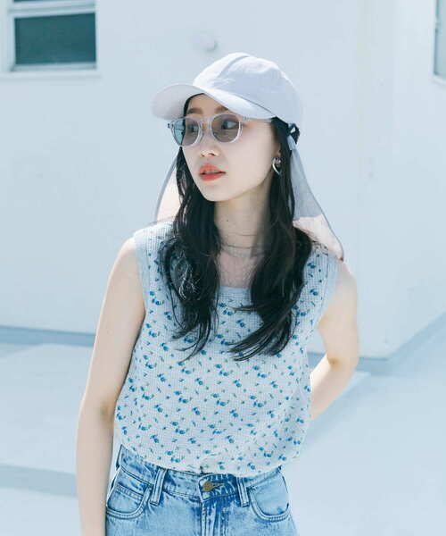 SMELLY(スメリー)の「『撥水/UVカット』サンシェードキャップ(キャップ・レディース・ブラック/グレー・-)」の10枚目の写真