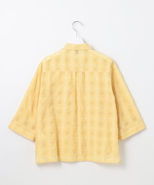 J.PRESS(ジェイプレス)の「【洗える】SHEER チェック シャツ ブラウス(シャツ/ブラウス・レディース・オレンジ系3/ピーコックグリーン系3/ホワイト系3・T15/T13)」の12枚目の写真