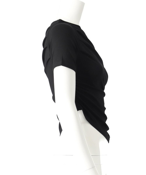 ANAP（アナップ）の「ドレープネック アシンメトリー オフショル トップス（Tシャツ/カットソー・レディース・グレー/ブラック/ホワイト・FREE）」の13枚目の写真