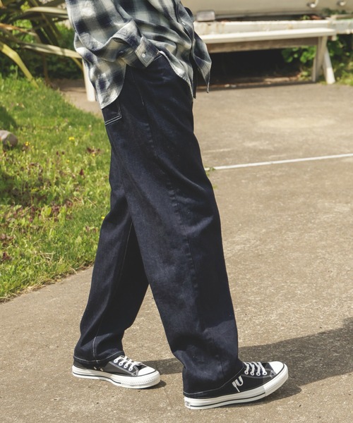 MR.OLIVE（ミスターオリーブ）の「RINSE WASH 12oz CRUNCH DEINIM / WIDE TAPERED BELTED JEANS（デニムパンツ・メンズ・ブラック/インディゴブルー・SMALL/MEDIUM/LARGE）」の7枚目の写真