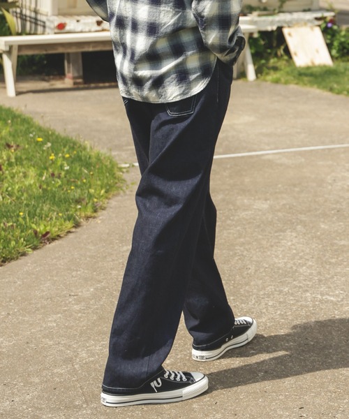 MR.OLIVE（ミスターオリーブ）の「RINSE WASH 12oz CRUNCH DEINIM / WIDE TAPERED BELTED JEANS（デニムパンツ・メンズ・ブラック/インディゴブルー・SMALL/MEDIUM/LARGE）」の6枚目の写真