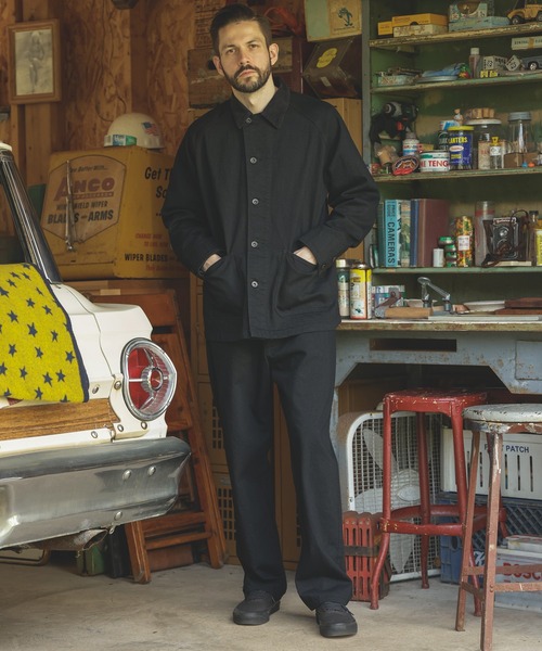 MR.OLIVE（ミスターオリーブ）の「RINSE WASH 12oz CRUNCH DEINIM / WIDE TAPERED BELTED JEANS（デニムパンツ・メンズ・ブラック/インディゴブルー・SMALL/MEDIUM/LARGE）」の4枚目の写真