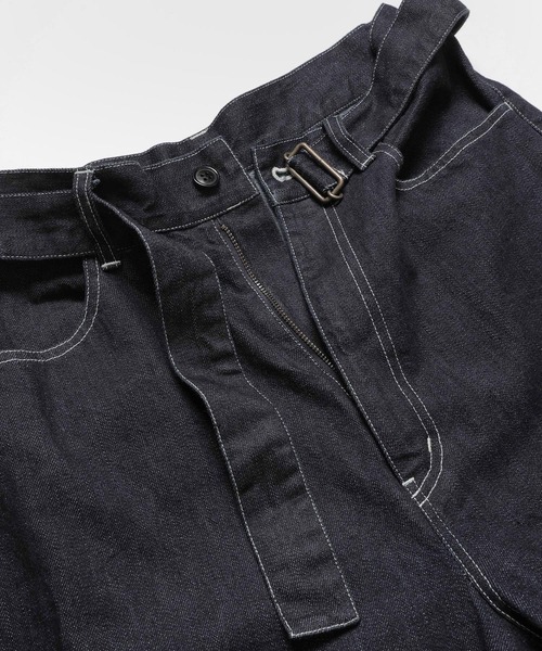 MR.OLIVE（ミスターオリーブ）の「RINSE WASH 12oz CRUNCH DEINIM / WIDE TAPERED BELTED JEANS（デニムパンツ・メンズ・ブラック/インディゴブルー・SMALL/MEDIUM/LARGE）」の14枚目の写真