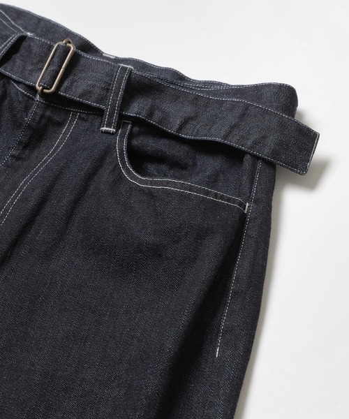 MR.OLIVE（ミスターオリーブ）の「RINSE WASH 12oz CRUNCH DEINIM / WIDE TAPERED BELTED JEANS（デニムパンツ・メンズ・ブラック/インディゴブルー・SMALL/MEDIUM/LARGE）」の13枚目の写真