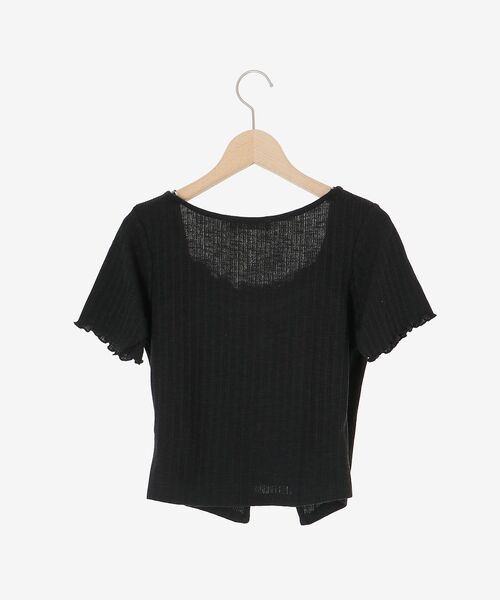 MAJESTIC LEGON（マジェスティックレゴン）の「キャミレイヤードライク半袖トップス（Tシャツ/カットソー・レディース・アイボリー/ブラック系その他/ホワイト系その他2/ピンク系その他2/ブルー系その他2・MEDIUM）」の14枚目の写真