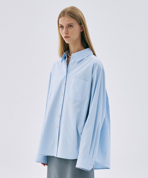 COTTON OVERSIZED SHIRT STRIPE（シャツ/ブラウス）｜Mardi Mercredi