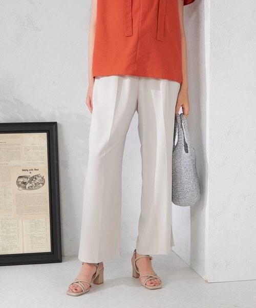 a.v.v（アーヴェヴェ）の「【接触冷感/洗える/イージーケア】美ラクるイージーワイドパンツ（その他パンツ・レディース・アイボリー/ダークインディゴブルー/ネイビー/ミント/ブルー/チャコールグレー/グレー系その他/ブラック・42/40/34/36/38）」の5枚目の写真