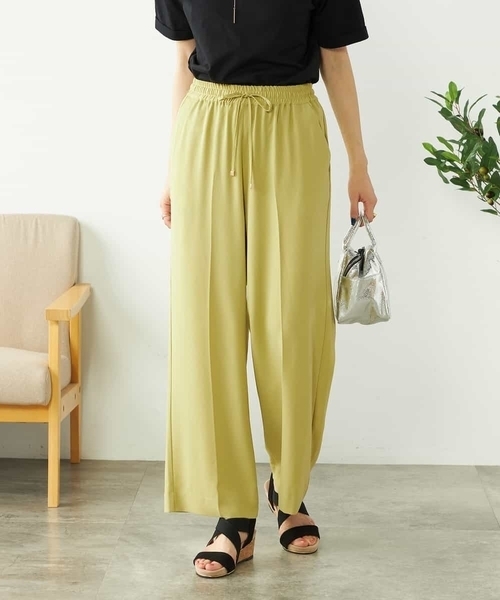 a.v.v（アーヴェヴェ）の「【接触冷感/洗える/イージーケア】美ラクるイージーワイドパンツ（その他パンツ・レディース・アイボリー/ダークインディゴブルー/ネイビー/ミント/ブルー/チャコールグレー/グレー系その他/ブラック・42/40/34/36/38）」の6枚目の写真