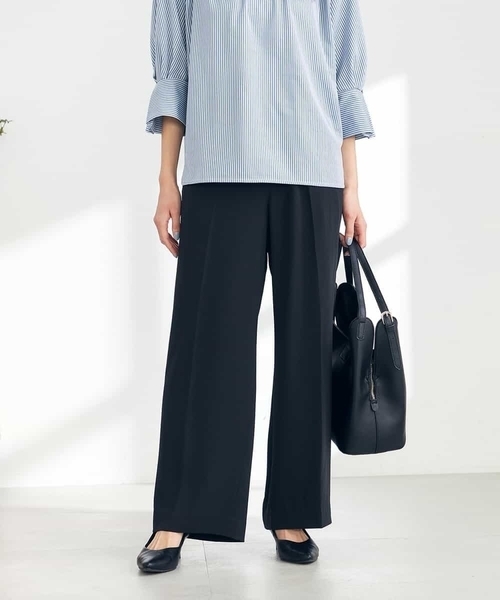 a.v.v（アーヴェヴェ）の「【接触冷感/洗える/イージーケア】美ラクるイージーワイドパンツ（その他パンツ・レディース・アイボリー/ダークインディゴブルー/ネイビー/ミント/ブルー/チャコールグレー/グレー系その他/ブラック・42/40/34/36/38）」の3枚目の写真