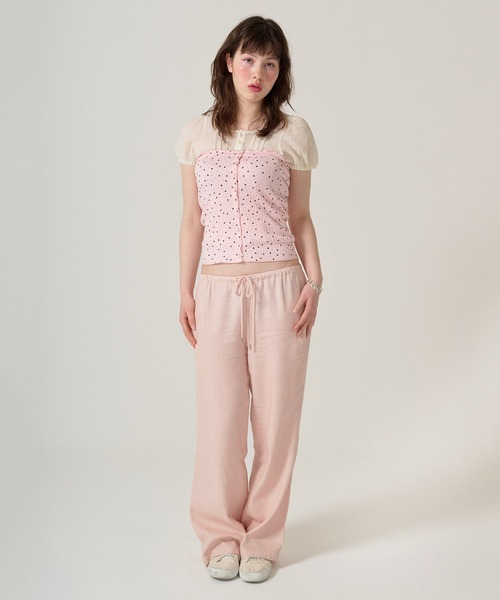 ストーン付き ドロストリングパンツ TINA：JOJUN