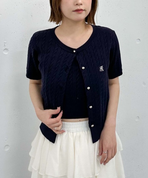 archives（アルシーヴ）の「ケーブルニットアンサンブル（アンサンブル・レディース・グレー/アイボリー/レッド/ネイビー・MEDIUM）」の4枚目の写真