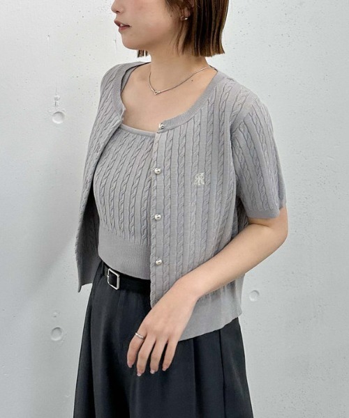 archives（アルシーヴ）の「ケーブルニットアンサンブル（アンサンブル・レディース・グレー/アイボリー/レッド/ネイビー・MEDIUM）」の19枚目の写真
