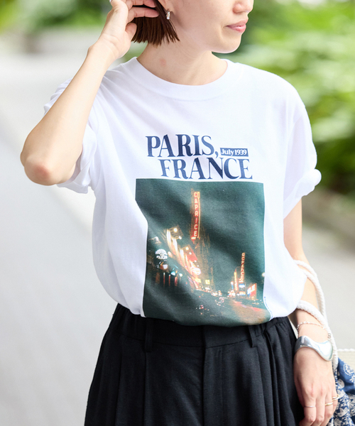 SLOBE IENA（スローブイエナ）の「《追加》PARIS NIGHT フォトTEE（Tシャツ/カットソー・レディース・ホワイト・FREE）」の6枚目の写真