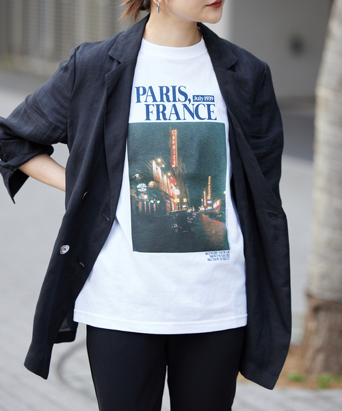SLOBE IENA（スローブイエナ）の「《追加》PARIS NIGHT フォトTEE（Tシャツ/カットソー・レディース・ホワイト・FREE）」の9枚目の写真