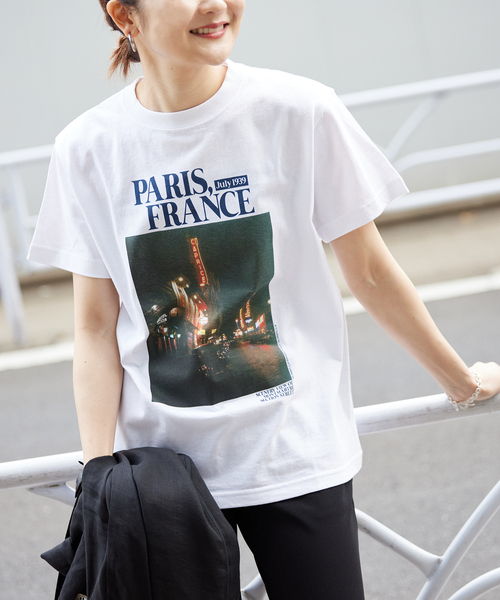 SLOBE IENA（スローブイエナ）の「《追加》PARIS NIGHT フォトTEE（Tシャツ/カットソー・レディース・ホワイト・FREE）」の10枚目の写真