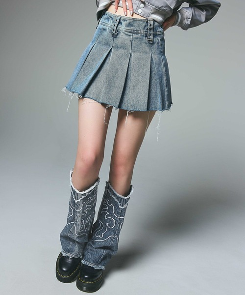 EMBROIDERED DENIM LEG WARMER（レッグウォーマー）｜X-girl（エックス