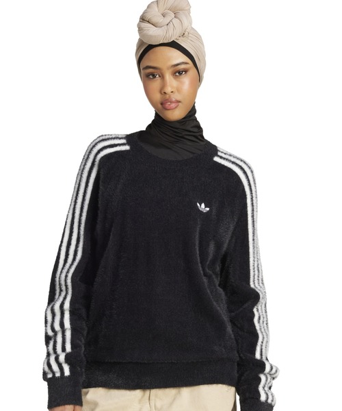 adidas(アディダス)の「adidas ADICOLOR HOLIDAY KNIT SWEATER / アディダス アディカラー ホリデー ニット セーター(ニット/セーター・レディース・ブラック・S/M/L)」の4枚目の写真