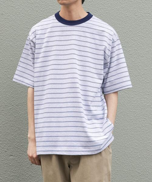 FORK&SPOON（フォークアンドスプーン）の「FORK&SPOON　カラーボーダーショートスリーブTシャツ（Tシャツ/カットソー・メンズ・オレンジ/グリーン/ネイビー・5/4）」の2枚目の写真