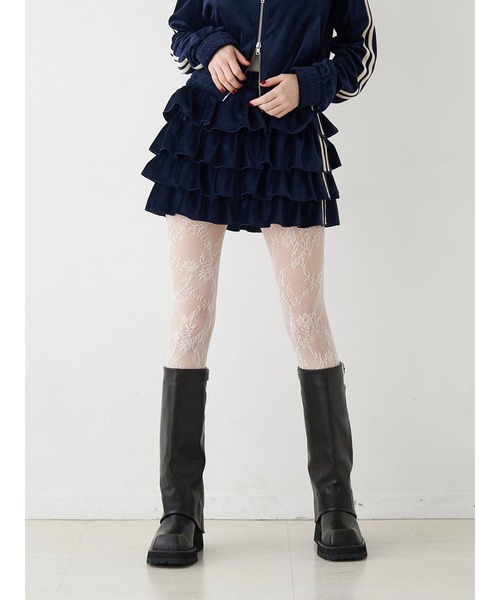 新品 アディダス セットアップ ベロア ネイビー ジャケット スカート