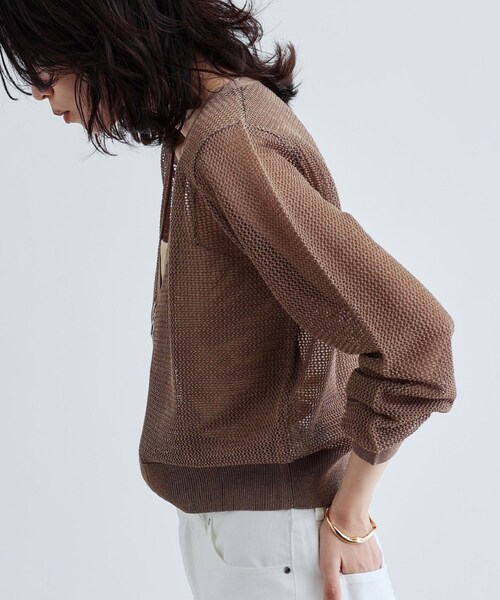 GALLEST（ギャレスト）の「【再入荷】メッシュジップカーディガン（カーディガン/ボレロ・レディース・ベージュ/ホワイト/ブラック・38）」の6枚目の写真