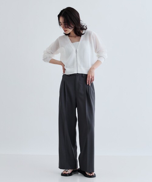 GALLEST（ギャレスト）の「【再入荷】メッシュジップカーディガン（カーディガン/ボレロ・レディース・ベージュ/ホワイト/ブラック・38）」の9枚目の写真