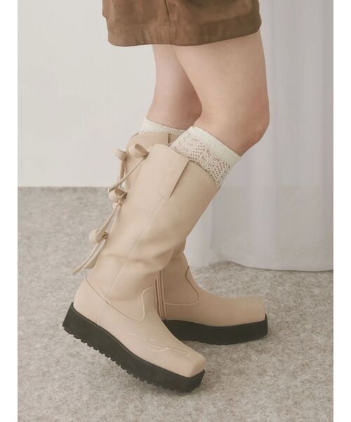 merry jenny（メリージェニー）の「sweet ribbonウエスタンブーツ（ブーツ・レディース・ブラウン/ピンク・MEDIUM/LARGE）」の3枚目の写真