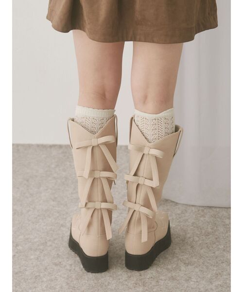 merry jenny（メリージェニー）の「sweet ribbonウエスタンブーツ（ブーツ・レディース・ブラウン/ピンク・MEDIUM/LARGE）」の12枚目の写真