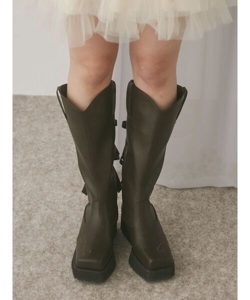 merry jenny（メリージェニー）の「sweet ribbonウエスタンブーツ（ブーツ・レディース・ブラウン/ピンク・MEDIUM/LARGE）」の17枚目の写真