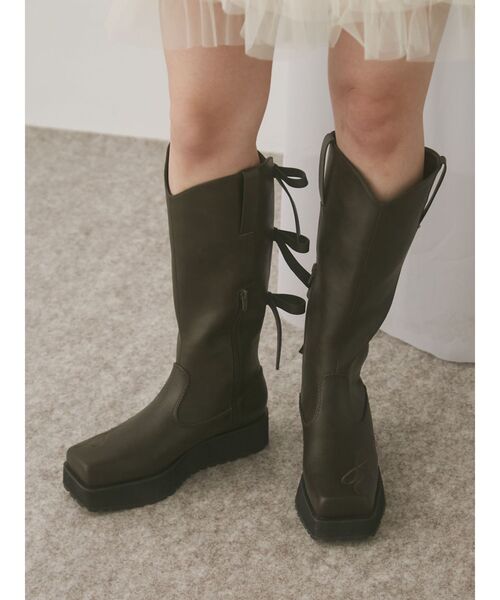 merry jenny（メリージェニー）の「sweet ribbonウエスタンブーツ（ブーツ・レディース・ブラウン/ピンク・MEDIUM/LARGE）」の18枚目の写真